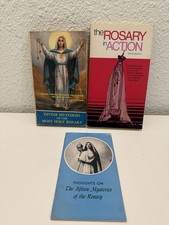 Vintage Catholic Rosary Books Lot Divine Mysteries 1974 Rosary in Action Marian picture