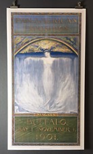 PAN AMERICAN EXPOSITION BUFFALO 1901 Maid Of The Mist NIAGARA FALLS 21.5x39” NEW picture