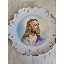 McConnell 18k gold trim japan jesus religious hanging plate picture