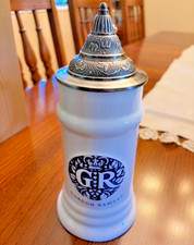 Gordon Ramsey Lidded Beer Stein Mug Crest Logo Ceramic Pewter Lid New In Box NIB picture