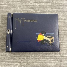 Vintage Mid Century My Treasures BLANK Photo Album Scrap Book Black Paper Pirate picture