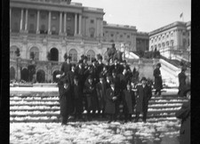 Antique Original Negative Photo Group of Men Washington Capitol Steps Winter picture