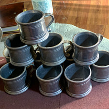 J. Dixon & Sons Pewter Lidded Mugs Set - Pewter Metal Mug Tableware picture