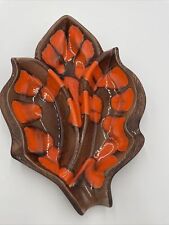 Vintage 1960s Sequoia Ware 3 Section Ceramic Divided Leaf serving plate tray picture