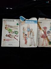 Vtg Lot 60s 70s Youth Sz 3 4 Sewing Patterns Simplicity 5989 8813 Butterick 5739 picture