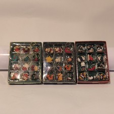 Mini Hanging Christmas Ornament Lot of 36, Multicolor Assorted Designs Boxed picture