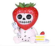 PT Furry Bones Strawberry with Cake Skull Resin Mini Figure picture