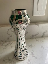 Antique Alvin Sterling Silver Overlay Vase - Cir. 1920 - Art Nouveau Masterpiece picture
