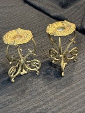 Pair Of Vintage Brass Taper Candle Holders picture