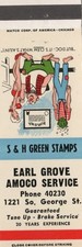 Vintage Matchcover  Earl Grove Amoco Service picture