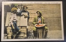 Vintage Postcard~African American Boys, 1931 Black Americana picture