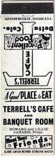 Vintage Matchbook Cover Terrell's Cafe Delta Colorado picture