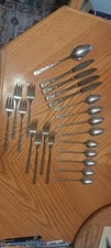 1847 Rogers Bros. Stainless Navajo Pattern 22pc. 4 5pc Settings + Serving Spoon picture