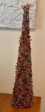 MacKenzie-Childs Bijou Beaded Jewel Tones Christmas Tree Tabletop 28