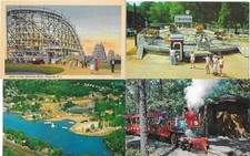 4 N.J. Postcards - PENNSVILLE RIVERVIEW BEACH / CLEMENTON LAKE AMUSEMENT PARK + picture