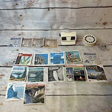 Vintage 1970s GAF Viewmaster Red/White Blue Handle With 40+ Reels picture