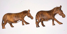 Zebra Figurines Sculptures Pair Lot of 2 Zebra Animal Figurine Set picture