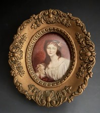 Vtg 1950s MCM Cameo Creation Cecile Volage Wall Plaque Portrait Bubble Glass picture