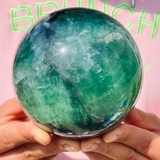 3.74lb Large Natural Green Fluorite Sphere Quartz Crystal Ball Specimen Healing picture