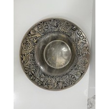 Vintage The Wilton Co. Metal Armetale Garden Path Chip & Dip Bread & Oil Platter picture