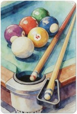 Billiards Pool Balls Cue Table Corner Vintage Tin Metal Signs Home Décor 8x12 picture