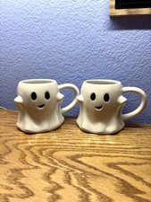 Set of 2 Threshold Ghost Ceramic Mugs Halloween Coffee Cups picture
