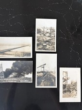 5 RPPC Burk Burnett Texas Oil Boom 1918 1919 Fire Oil Wells Red River Kodak Shop picture