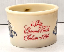 Vintage Old Spice Shaving Mug Shulton Ship Grand Turk Salem 1786 Milk Glass picture