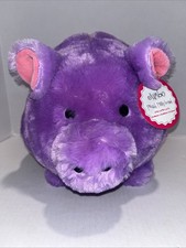 FAB NY Jumbo Plush Piggy Bank Purple 11” Hug Me & Fill Me With Tags picture