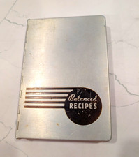 Pillsbury Balanced Recipes Recipe Book 1933 Metal Binder Silver/Black Bakery picture