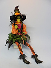 Broomstick Blvd. Halloween Doll Ornate Dress Weighted Bottom Shelf Sitter 26” picture