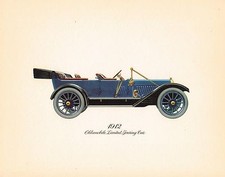 Vintage 1912 OLDSMOBILE Ltd Touring Antique Car Lithograph / Print / Painting picture