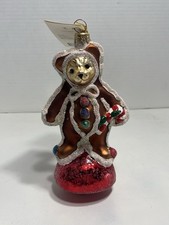Christoper Radko | Vintage 1998 Retired Muffy Gingerbear Glass Ornament w Tags picture