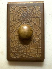 Scarce Vintage Ink Blotter, Spider Web Design, Brass, W & W Co., Holyoke Mass picture