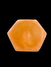 Orange Selenite Crystal Hexagon Dish Charging Energy Bowl Approx 4
