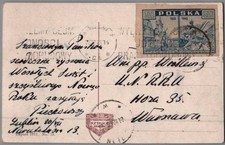 1945 Lublin to Warsaw Poland Posted Original Color Picture Postcard Post WWII picture