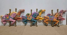 (3) Vintage Burwood Wall Hanging Carousel Horses MADE IN USA. Plastic. 2500-2 picture