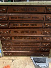 Antique oak springs display and storage cabinet With Springs As Pictured picture