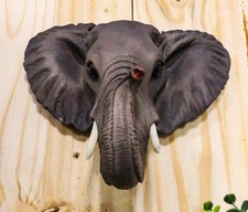Ebros Safari African Bush Elephant Wall Bust Sculpture 9