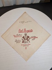 Vintage 1920s Bob Berger's Southern Waffles Napkin, Boston, Metropolitan Theatre picture