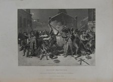 Antique Boston Massacre American Revolutionary War Original 1850's Engraving picture