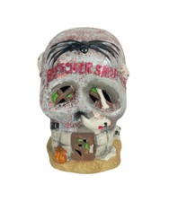 Halloween Ceramic 3”x3”x4” Skull Haunted Home Ghost Decor picture