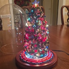 Danbury Mint God Bless America Lit Christmas Tree With Globe picture
