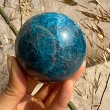 469g Natural Blue Apatite Sphere Crystal Mineral Healing picture