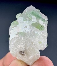 87 Carats Natural Tourmaline Crystals On Quartz From Afghanistan. picture