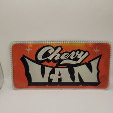 Vintage NOS Chevy Van Front Vanity License Plate - Aluminum - Prizmatic Orange  picture