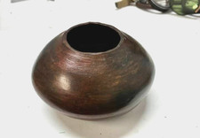 1993 Navajo Pine Pitch Pottery Pot signed Arnold picture