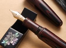 Wancher Dream Fountain Pen | TRUE EBONITE - MARBLE RED , Calligraphy Pen picture