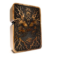 HANDMADE ENGRAVED LIGHTER - Zeus Greek Mythology Java Teakwood picture
