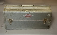 Vintage 1948-1953 Craftsman Sears Metal Toolbox Gray Hammered Steel Tool Box USA picture